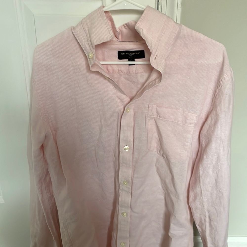 Pink Banana Republic Linen shirt